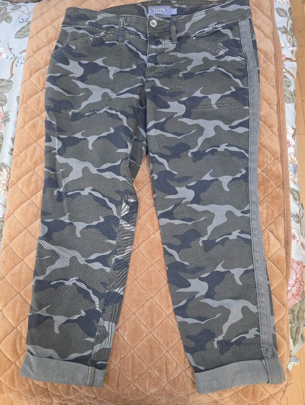 Torrid Olive & Gray Camo High-Rise Pants